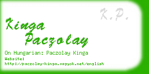 kinga paczolay business card